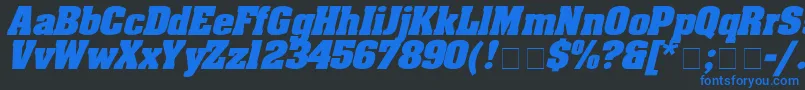 AaronboldexpdItalic Font – Blue Fonts on Black Background