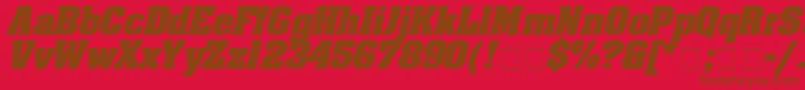 AaronboldexpdItalic Font – Brown Fonts on Red Background