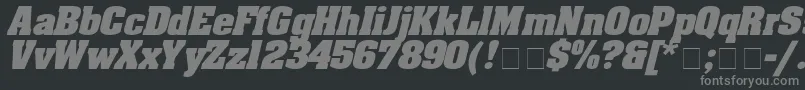 Fonte AaronboldexpdItalic – fontes cinzas em um fundo preto