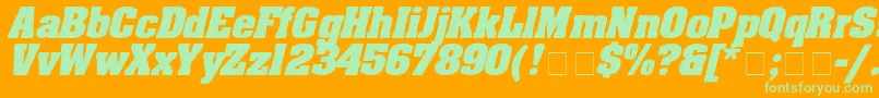 AaronboldexpdItalic Font – Green Fonts on Orange Background