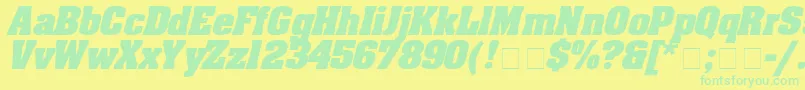 Weitere Informationen zur AaronboldexpdItalic-Schriftart AaronboldexpdItalic-Schriftart – Grüne Schriften auf gelbem Hintergrund