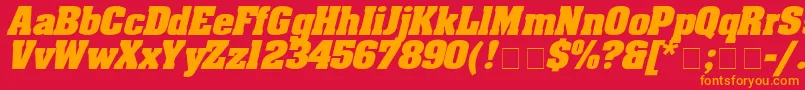 AaronboldexpdItalic Font – Orange Fonts on Red Background