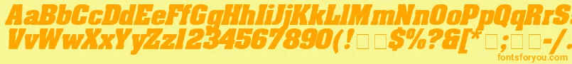 AaronboldexpdItalic Font – Orange Fonts on Yellow Background