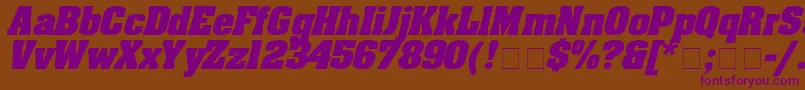 AaronboldexpdItalic Font – Purple Fonts on Brown Background