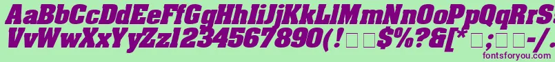 AaronboldexpdItalic Font – Purple Fonts on Green Background