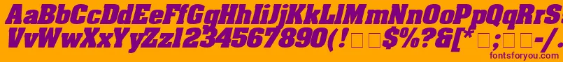 AaronboldexpdItalic Font – Purple Fonts on Orange Background