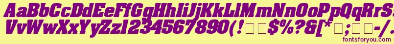 AaronboldexpdItalic Font – Purple Fonts on Yellow Background