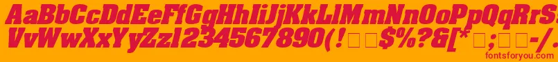 AaronboldexpdItalic Font – Red Fonts on Orange Background