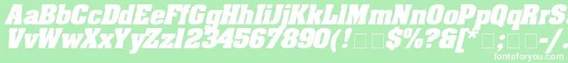 フォントAaronboldexpdItalic – 緑の背景に白い文字