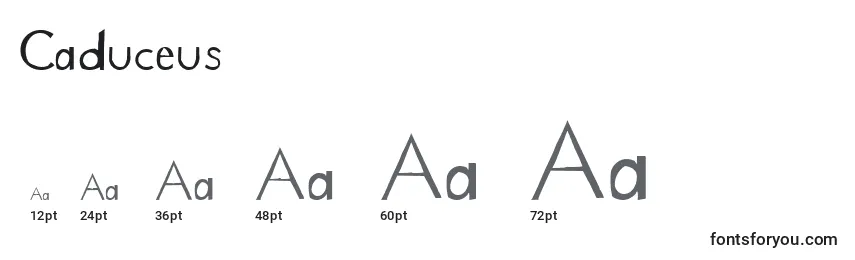 Caduceus Font Sizes