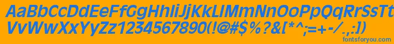 フォントOliviaantiqueBoldItalic – オレンジの背景に青い文字