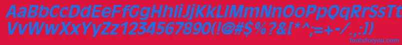 Шрифт OliviaantiqueBoldItalic – синие шрифты на красном фоне