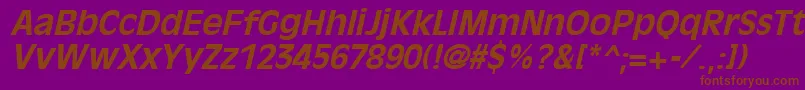 OliviaantiqueBoldItalic-Schriftart – Braune Schriften auf violettem Hintergrund