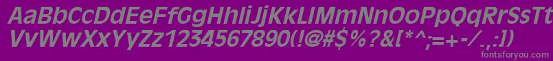 OliviaantiqueBoldItalic-Schriftart – Graue Schriften auf violettem Hintergrund