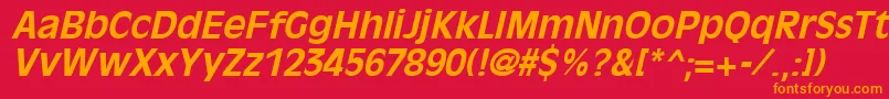 フォントOliviaantiqueBoldItalic – 赤い背景にオレンジの文字