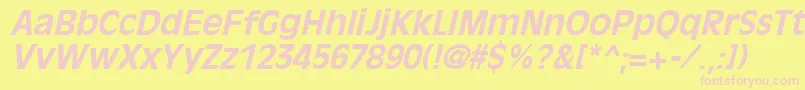 フォントOliviaantiqueBoldItalic – ピンクのフォント、黄色の背景
