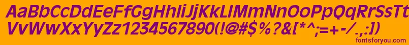 OliviaantiqueBoldItalic-fontti – violetit fontit oranssilla taustalla