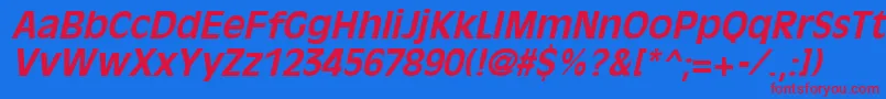 OliviaantiqueBoldItalic Font – Red Fonts on Blue Background