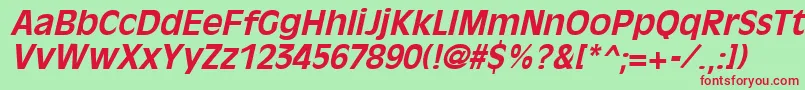 OliviaantiqueBoldItalic-fontti – punaiset fontit vihreällä taustalla
