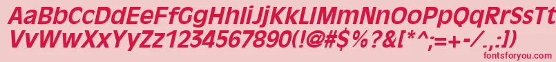 OliviaantiqueBoldItalic-Schriftart – Rote Schriften auf rosa Hintergrund
