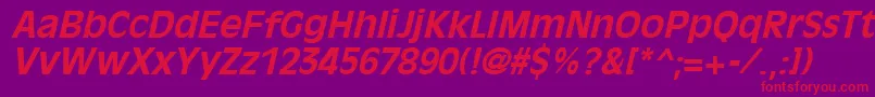 Police OliviaantiqueBoldItalic – polices rouges sur fond violet