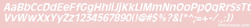 OliviaantiqueBoldItalic-fontti – valkoiset fontit vaaleanpunaisella taustalla
