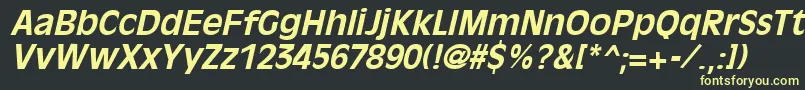フォントOliviaantiqueBoldItalic – 黒い背景に黄色の文字