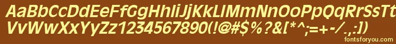 OliviaantiqueBoldItalic Font – Yellow Fonts on Brown Background