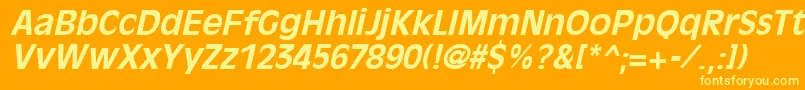 Шрифт OliviaantiqueBoldItalic – жёлтые шрифты на оранжевом фоне
