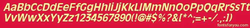 OliviaantiqueBoldItalic Font – Yellow Fonts on Red Background
