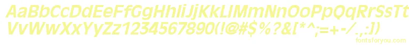 Шрифт OliviaantiqueBoldItalic – жёлтые шрифты на белом фоне