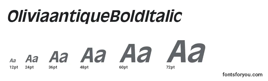 Размеры шрифта OliviaantiqueBoldItalic