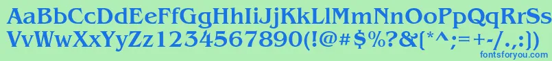 ItcBenguiatMedium Font – Blue Fonts on Green Background