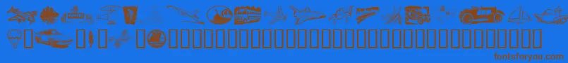 Fonte Vehicular – fontes marrons em um fundo azul