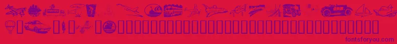 Vehicular Font – Purple Fonts on Red Background