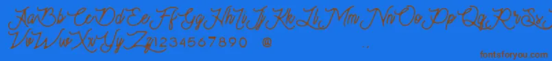 Moonchrome Font – Brown Fonts on Blue Background