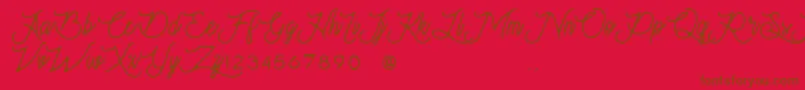 Moonchrome Font – Brown Fonts on Red Background