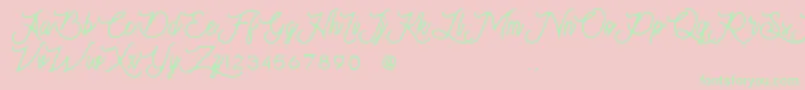 Moonchrome Font – Green Fonts on Pink Background