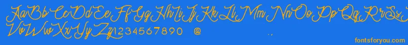 Moonchrome Font – Orange Fonts on Blue Background