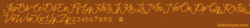 Moonchrome Font – Orange Fonts on Brown Background