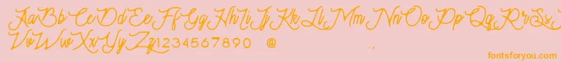 Moonchrome Font – Orange Fonts on Pink Background