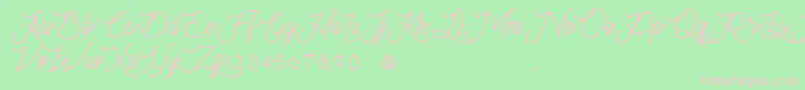 Moonchrome Font – Pink Fonts on Green Background