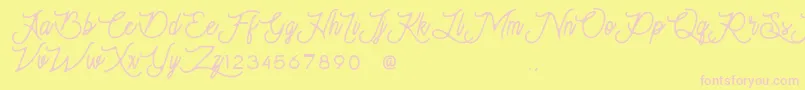 Moonchrome Font – Pink Fonts on Yellow Background