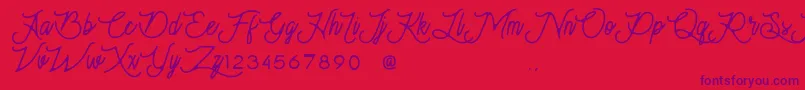 Moonchrome Font – Purple Fonts on Red Background