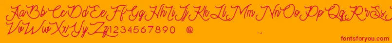 Moonchrome Font – Red Fonts on Orange Background