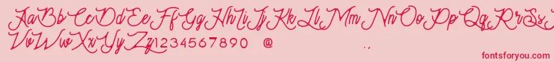 Moonchrome Font – Red Fonts on Pink Background