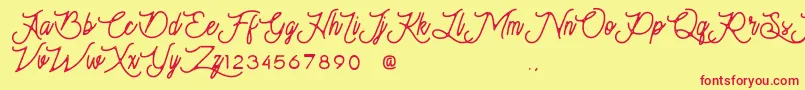 Moonchrome Font – Red Fonts on Yellow Background