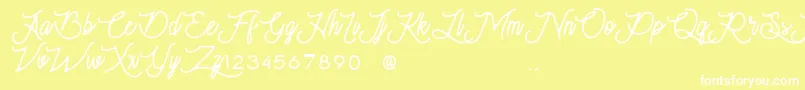 Moonchrome-Schriftart – Weiße Schriften auf gelbem Hintergrund
