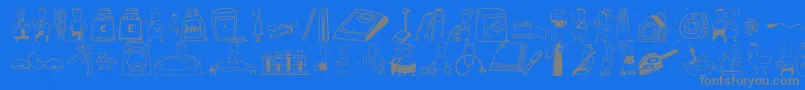 Шрифт DfWellBeingsLetPlain.1.0 – серые шрифты на синем фоне