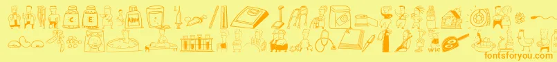 fuente DfWellBeingsLetPlain.1.0 – Fuentes Naranjas Sobre Fondo Amarillo